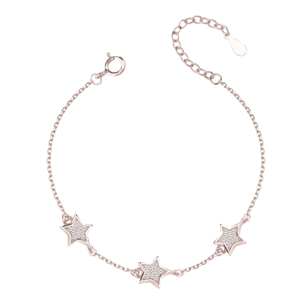 Сребърна гривна Pure Stars (позлатена)