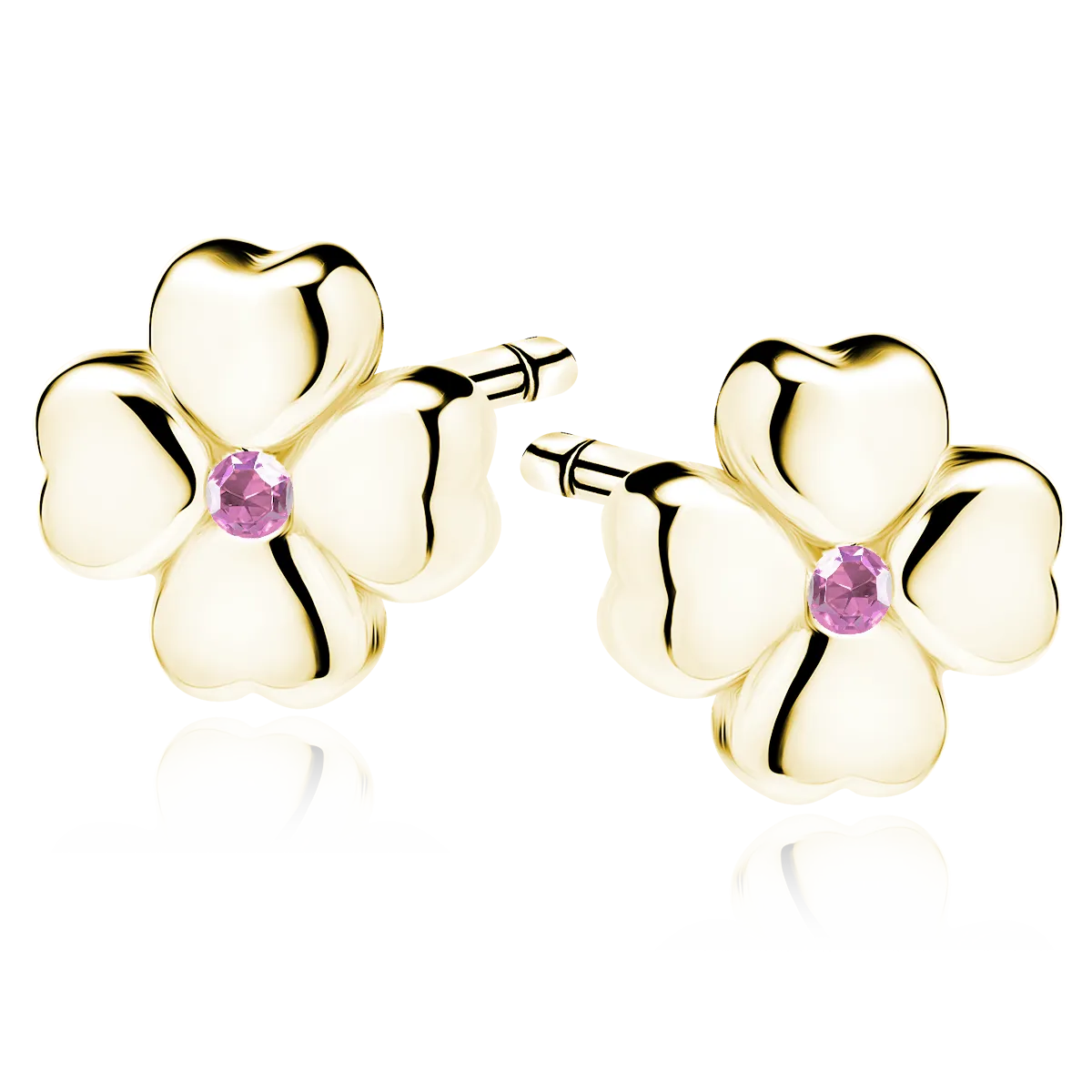 Сребърни обеци Mini Gold Clover 0.5 см Сребърни обеци Mini Gold Clover 0.5 см