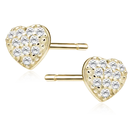 Сребърни обеци Mini Gold Love 0.5 см