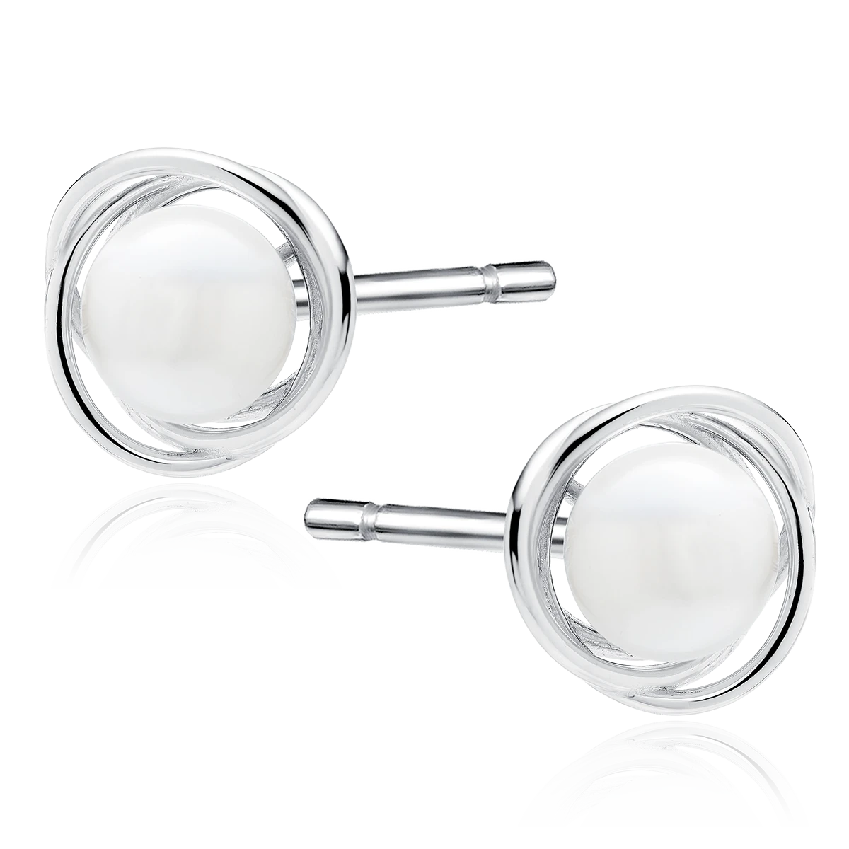Сребърни обеци Pearl in braid Сребърни обеци Pearl in braid