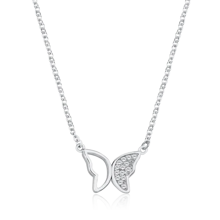 Сребърно колие Butterflies
