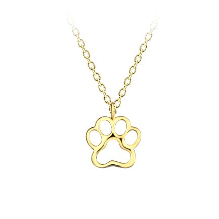 Сребърно колие Golden Paw (позлатено)