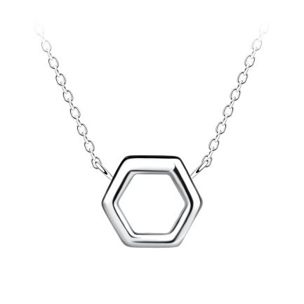 Сребърно колие Hexagon
