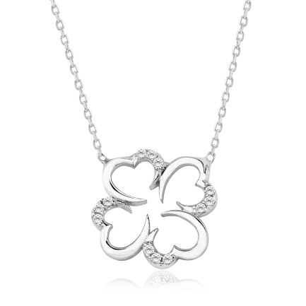 Сребърно колие Lucky Clover