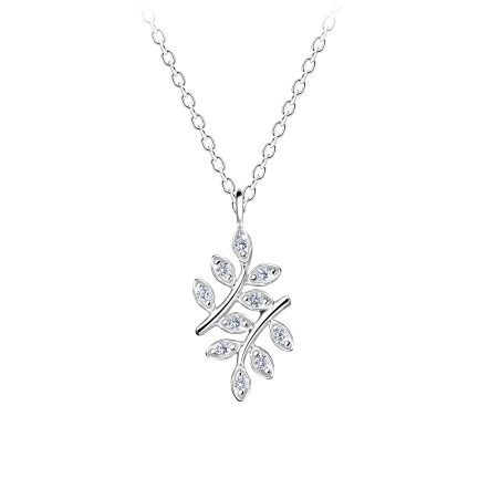 Сребърно колие Olive Leaf