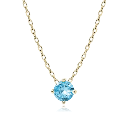 Сребърно колие Siella Blue (позлатено)