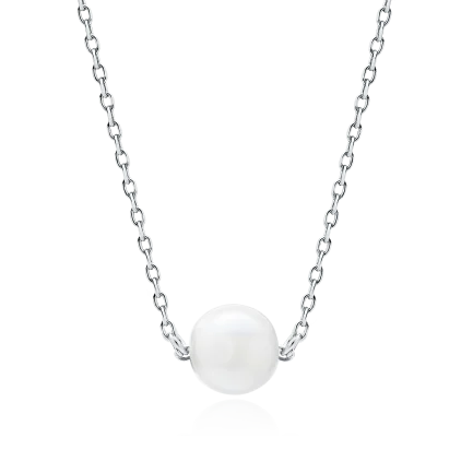Сребърно колие White Pearl